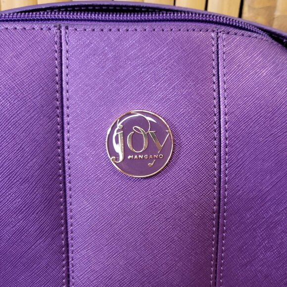 Joy Mangano E*Lite Metallic Leather Crossbody Purse Purple - Picture 5 of 8